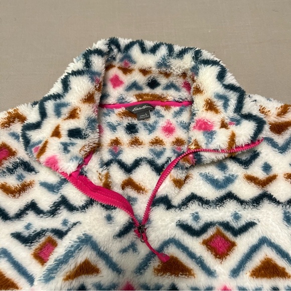Eddie Bauer 1/4 Zip Pullover Fleece Aztec Print So Soft Size L - Picture 3 of 9